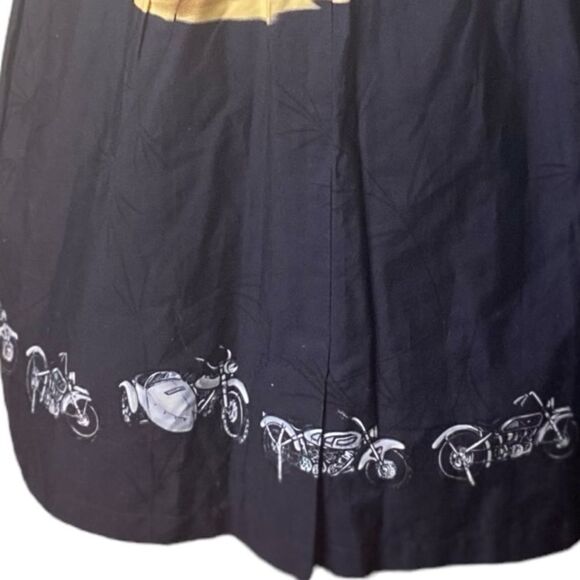 KY’S Wm’s Sz XL Black Motorcycle Biker Surf Board Beach Hawaiian Sheath Dress - Picture 3 of 5